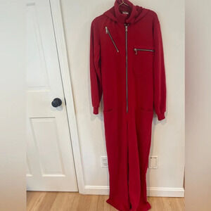 SK sport jumpsuit red sweat size small
